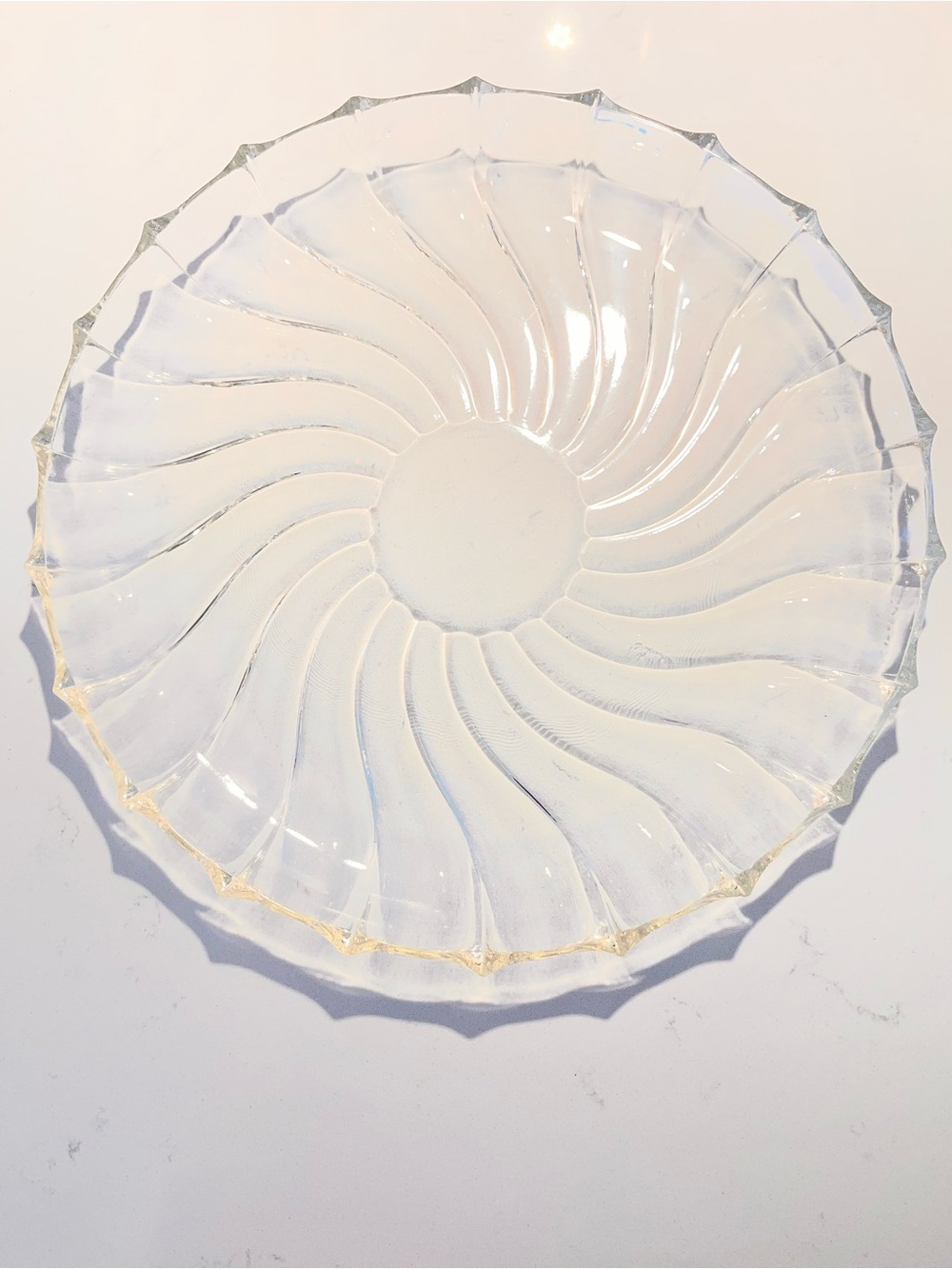 Vintage Federal Glass Rhythm Swirls MCM 11” Glass Platter
